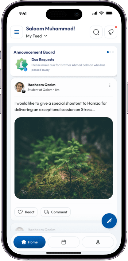 Unified community feed on the Ummah app